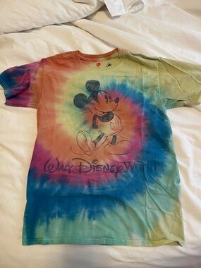 Hanes Tie-Dye Disney Tagless Crew Neck Tee - Pastel Rainbow